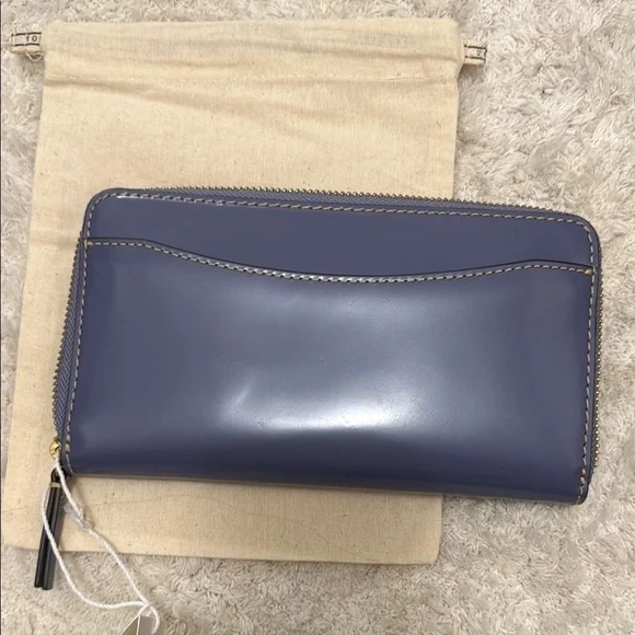 NWT Tory Burch Purple Britten Smooth Zip Continental - Picture 2 of 4